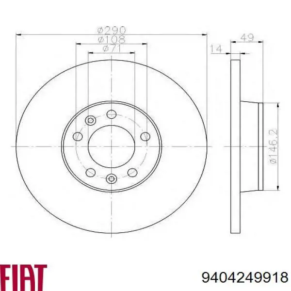 Disco do freio traseiro Fiat/Alfa/Lancia 9404249918 preço, a partir de 60,09 USD