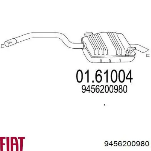 9456200980 Fiat/Alfa/Lancia Выхлопная труба