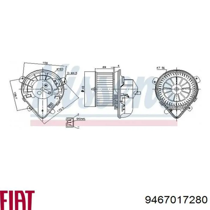 Купить 9467017280 Fiat/Alfa/Lancia Электродвигатели (электродвигатель отопителя) или розетка прицепа штепсельная