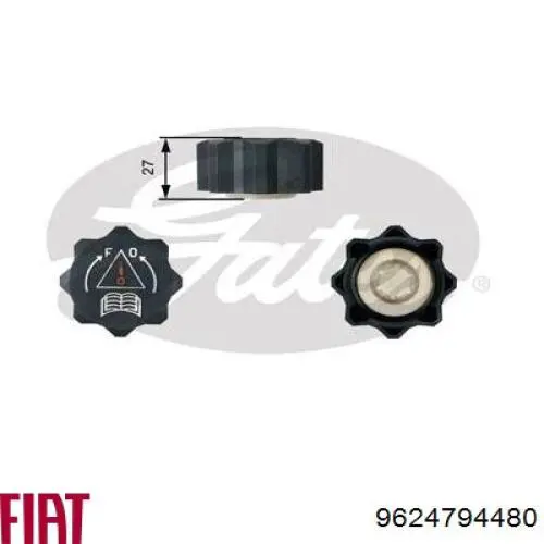 Крышка (пробка) расширительного бачка Fiat/Alfa/Lancia 9624794480
