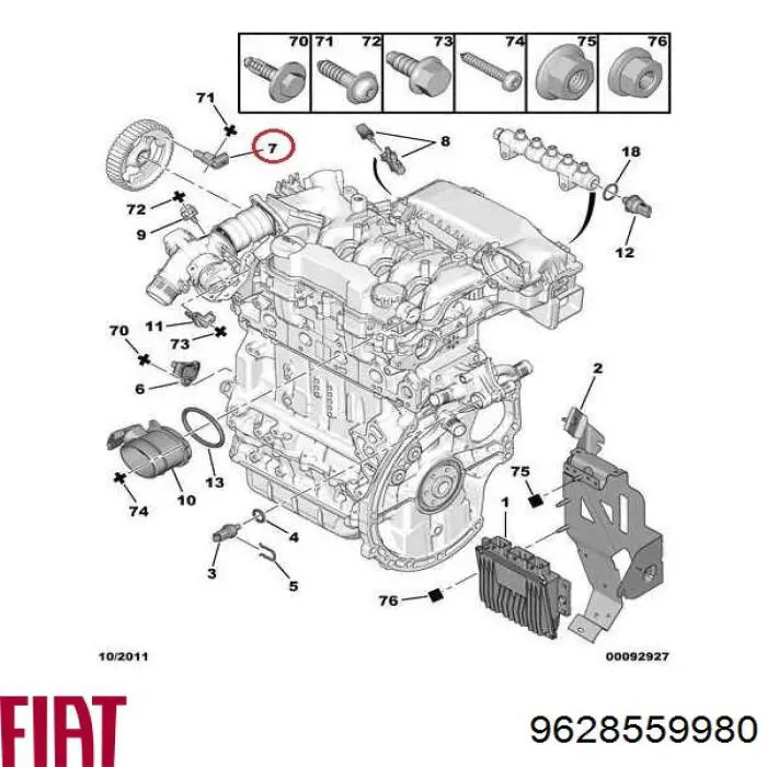 Датчик фаз Fiat/Alfa/Lancia 9628559980 цена, от 7.05 USD