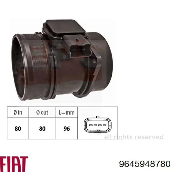 9645948780 Fiat/Alfa/Lancia Датчик расхода воздуха