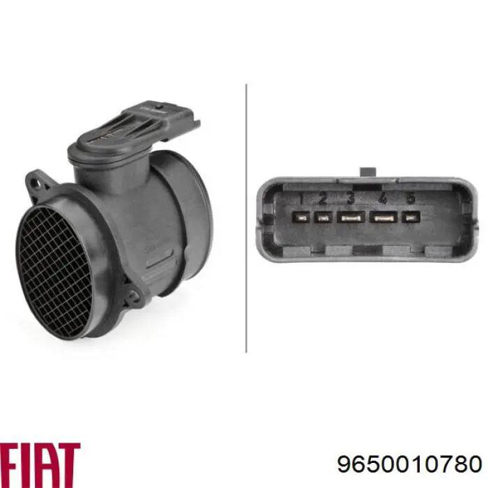 9650010780 Fiat/Alfa/Lancia sensor de fluxo (consumo de ar, medidor de consumo M.A.F. - (Mass Airflow))