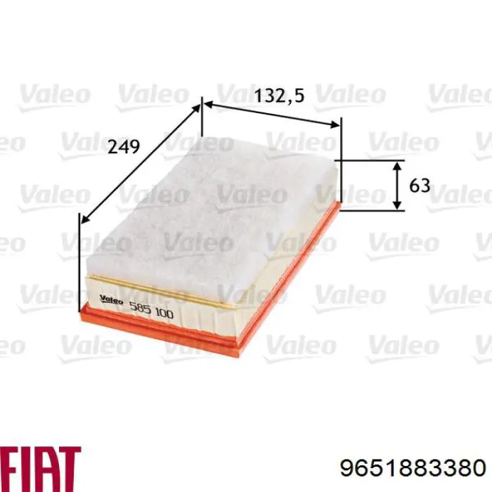 Filtro de aire 9651883380 Fiat/Alfa/Lancia