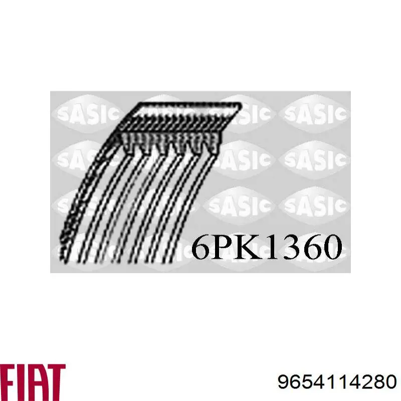 9654114280 Fiat/Alfa/Lancia Поликлиновый ремень
