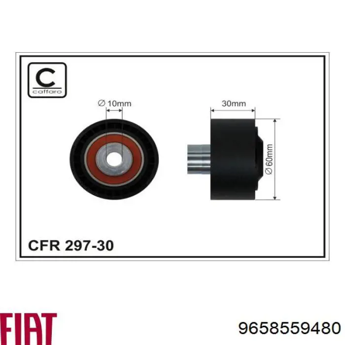 Паразитный ролик приводного ремня Fiat/Alfa/Lancia 9658559480 цена, от 17.50 USD