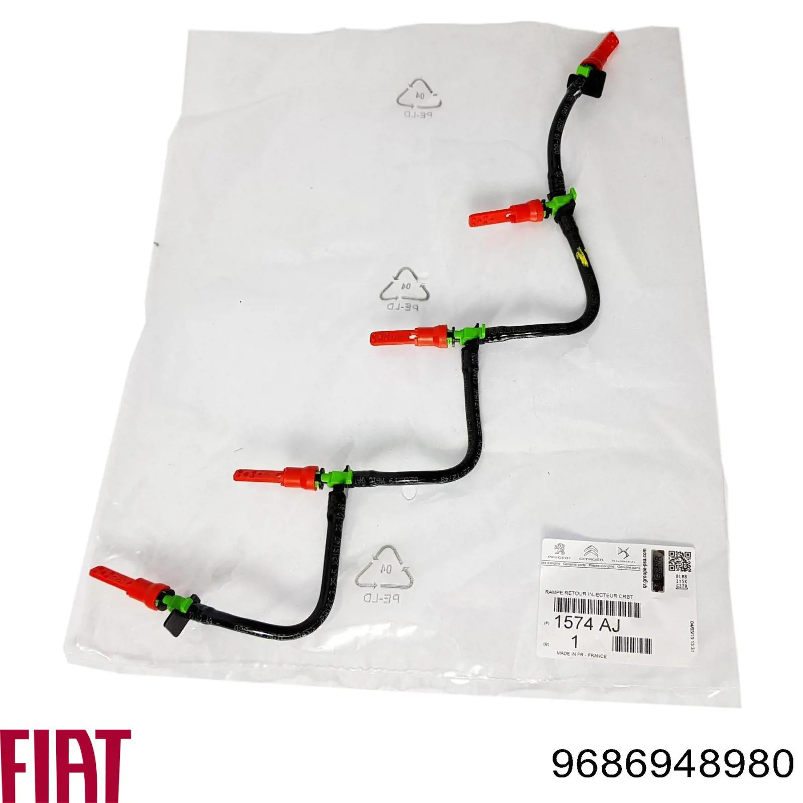 9686948980 Fiat/Alfa/Lancia Трубка топливная обратная от форсунок