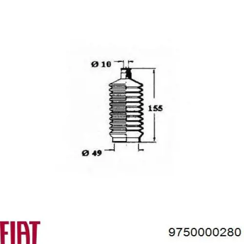 9750000280 Fiat/Alfa/Lancia пыльник рулевого механизма (рейки левый)