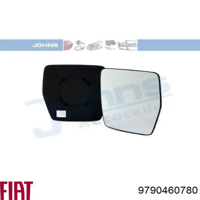 Зеркальный элемент зеркала заднего вида правого Fiat/Alfa/Lancia 9790460780