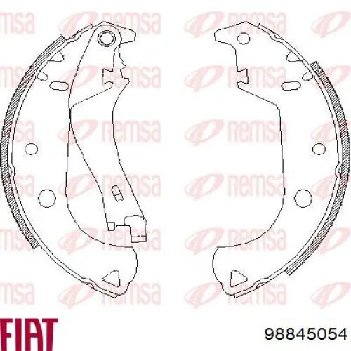 Задние барабанные колодки 98845054 Fiat/Alfa/Lancia