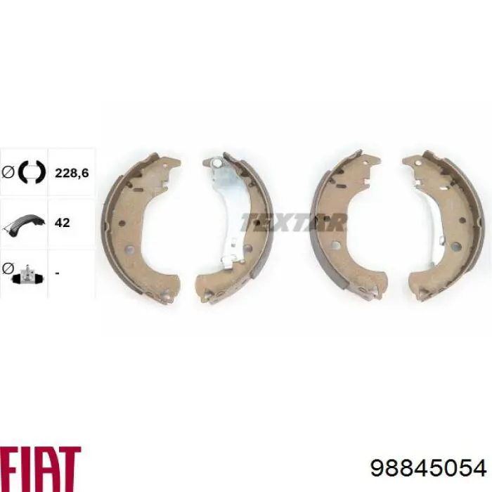 98845054 Fiat/Alfa/Lancia Барабанные тормозные колодки