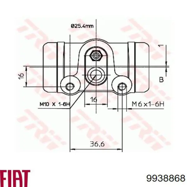 9938868 Fiat/Alfa/Lancia Цилиндр тормозной колесный, задний