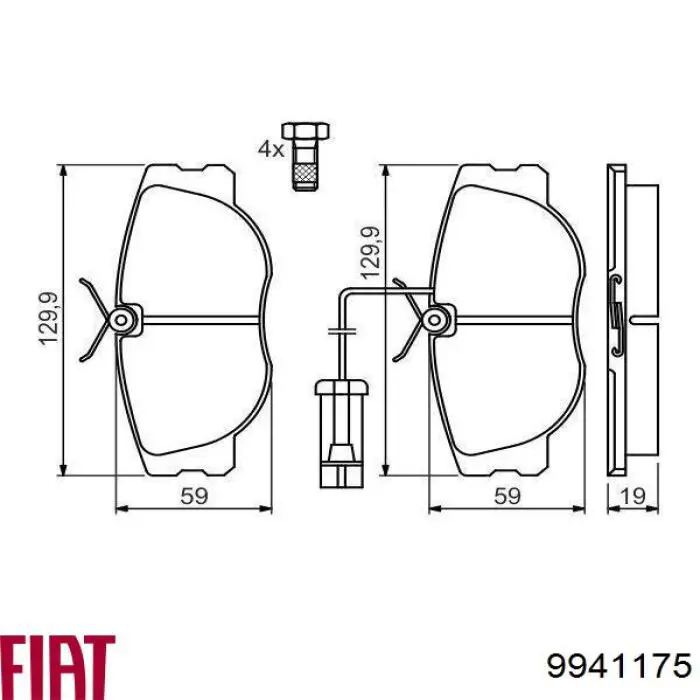 9941175 Fiat/Alfa/Lancia колодки тормозные передние дисковые