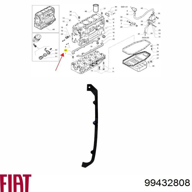 Купить 99432808 Fiat/Alfa/Lancia Прокладка поддона картера двигателя правая