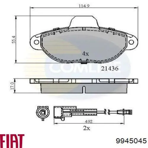 Колодки Fiat/Alfa/Lancia 9945045 цена, от 21.23 USD