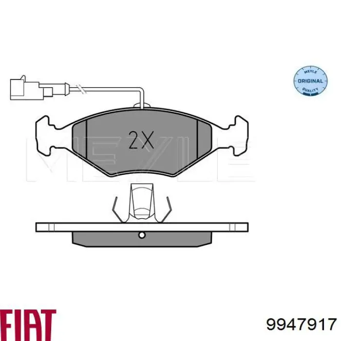 Передние тормозные колодки 9947917 Fiat/Alfa/Lancia