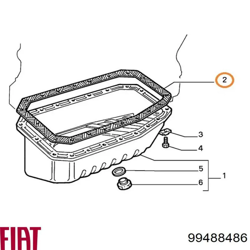 Прокладка поддона картера 99488486 Fiat/Alfa/Lancia