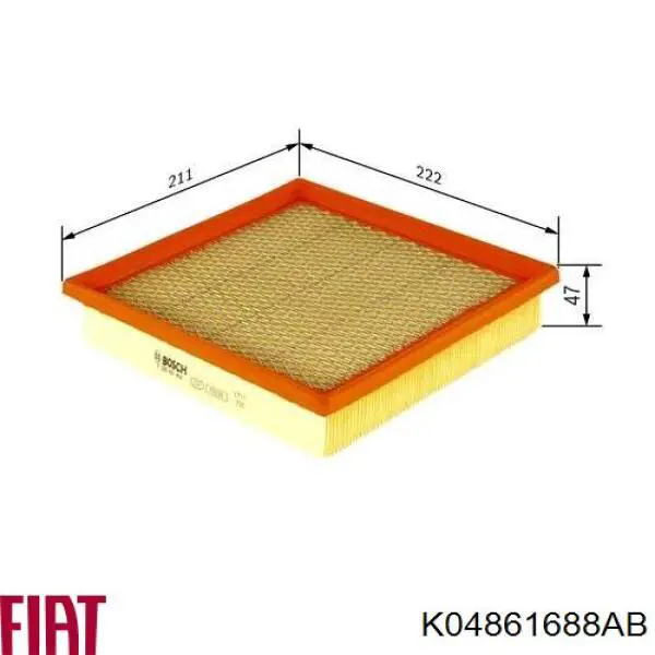 Воздушный фильтр K04861688AB Fiat/Alfa/Lancia