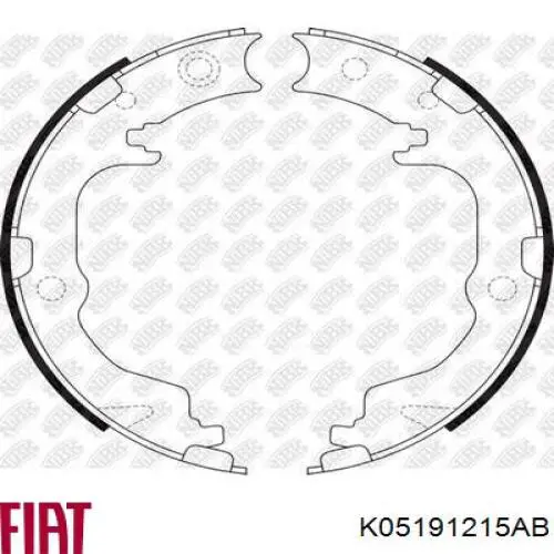 K05191215AB Fiat/Alfa/Lancia Тормозные колодки ручника