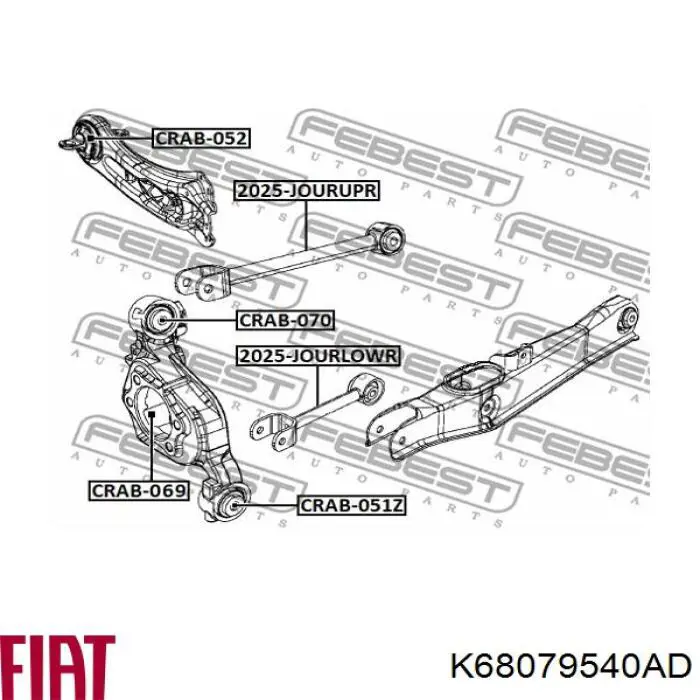 K68079540AD Fiat/Alfa/Lancia barra transversal de suspensão traseira