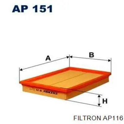 AP116 Filtron Воздушный фильтр двигателя