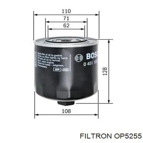 OP5255 Filtron масляный фильтр