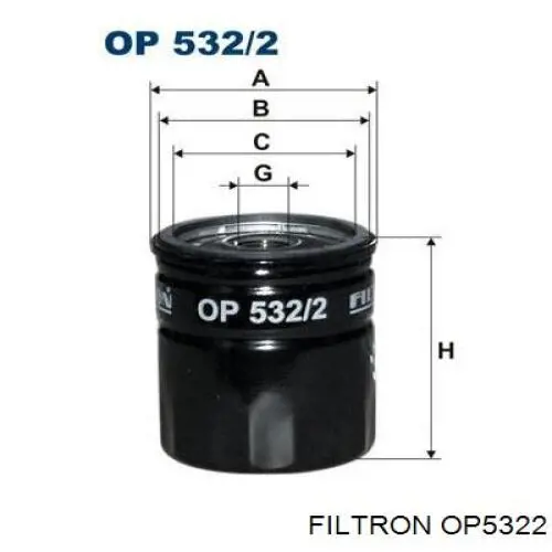 OP5322 Filtron масляный фильтр