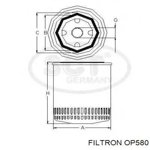 Масляный фильтр OP580 Filtron