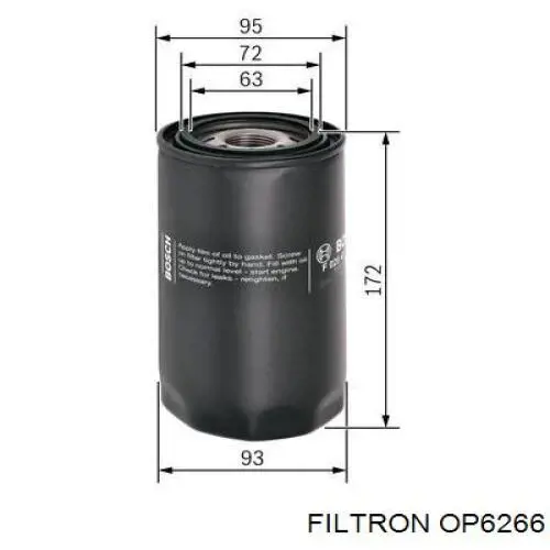 Фильтр очистки масла центробежный Filtron OP6266 цена, от 15.93 USD