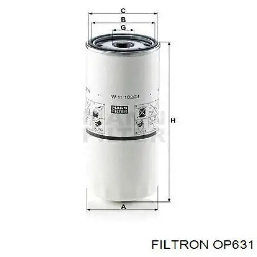Фильтр очистки масла центробежный Filtron OP631 цена, от 19.58 USD
