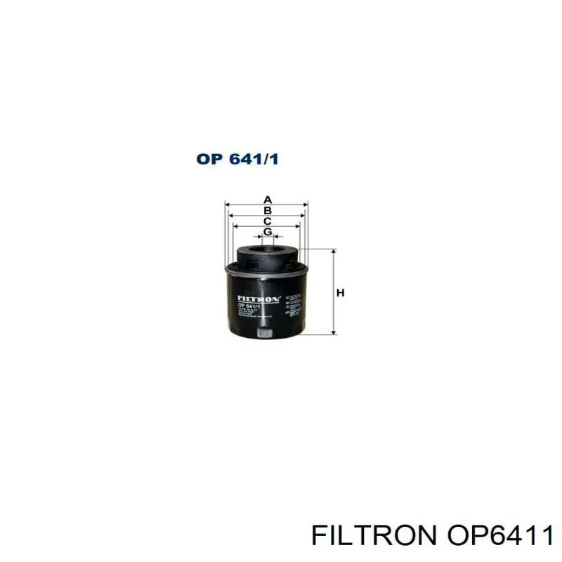 OP6411 Filtron Масляный фильтр двигателя