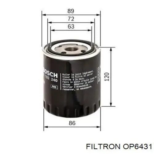 Фильтр очистки масла центробежный Filtron OP6431 цена, от 6.48 USD