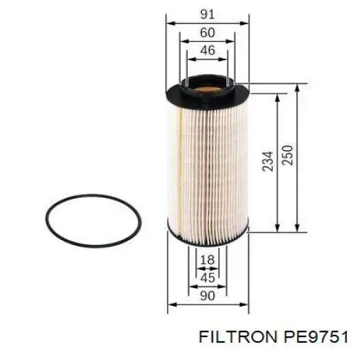 PE9751 Filtron топливный фильтр