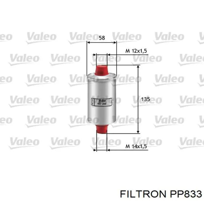 Filtro combustible PP833 Filtron