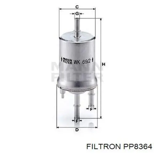 PP8364 Filtron Фильтр топлива