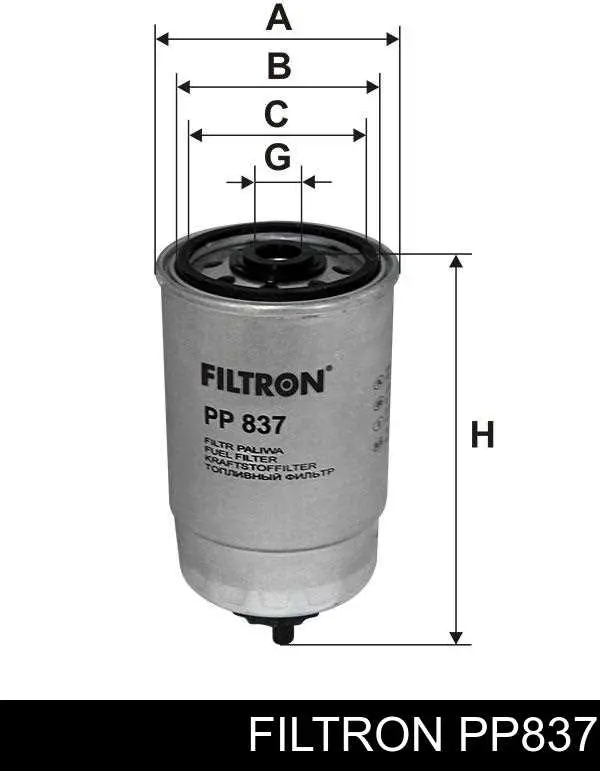 Фильтр тонкой очистки топлива Filtron PP837 цена, от 7.06 USD