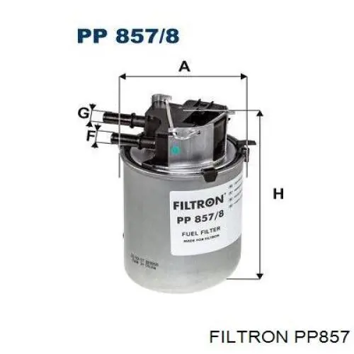 Фильтр тонкой очистки топлива Filtron PP857 цена, от 8.60 USD