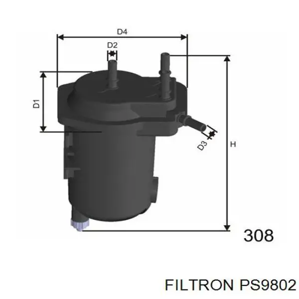 Фильтр тонкой очистки топлива Filtron PS9802 цена, от 21.35 USD