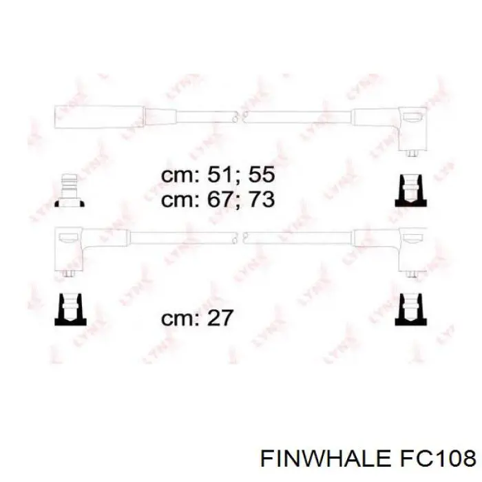 Провода высоковольтные, комплект Finwhale FC108