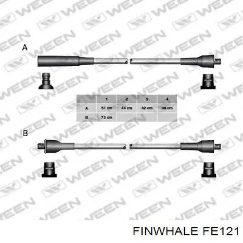 Провода высоковольтные, комплект Finwhale FE121