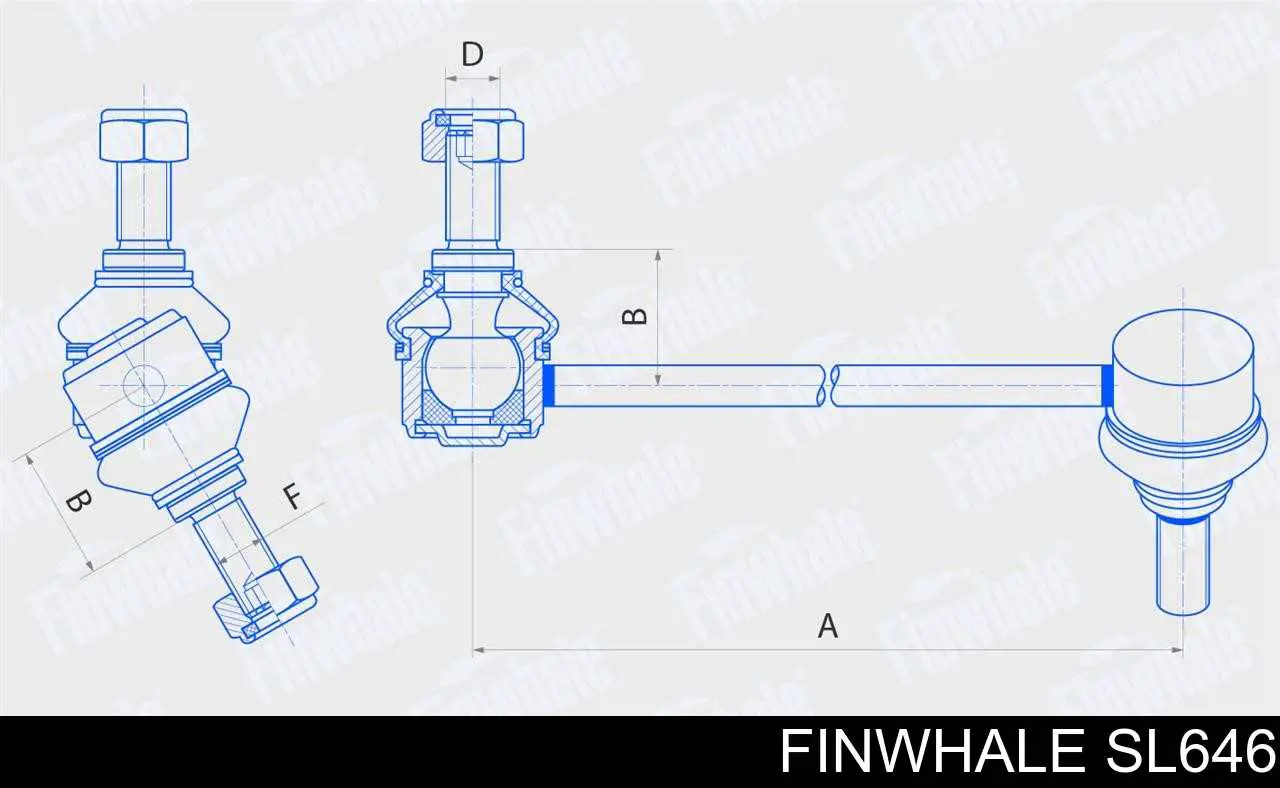 Стойка стабилизатора переднего правая Finwhale SL646