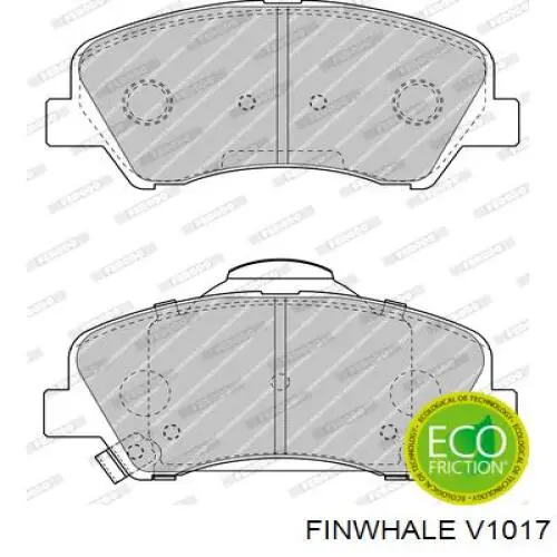 Передние тормозные колодки V1017 Finwhale