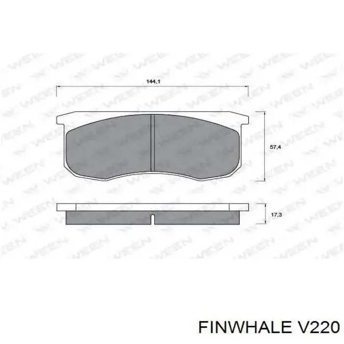 Колодки тормозные передние дисковые Finwhale V220