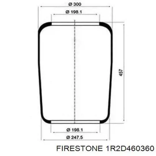 Пневмоподушка (пневморессора) моста заднего 1R2D460360 Firestone