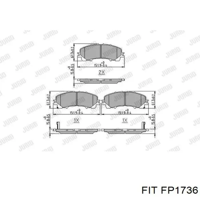 FP1736 FIT колодки тормозные передние дисковые