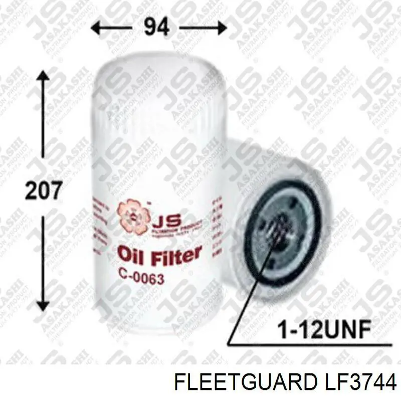LF3744 Fleetguard Масляный фильтр двигателя