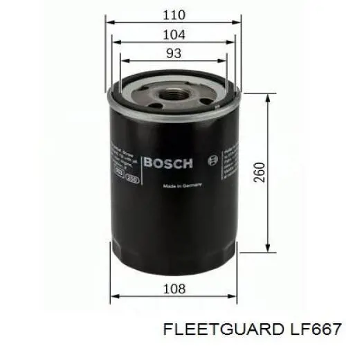Фильтр очистки масла центробежный Fleetguard LF667 цена, от 11.71 USD