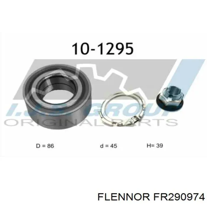 Подшипник ступицы FR290974 Flennor