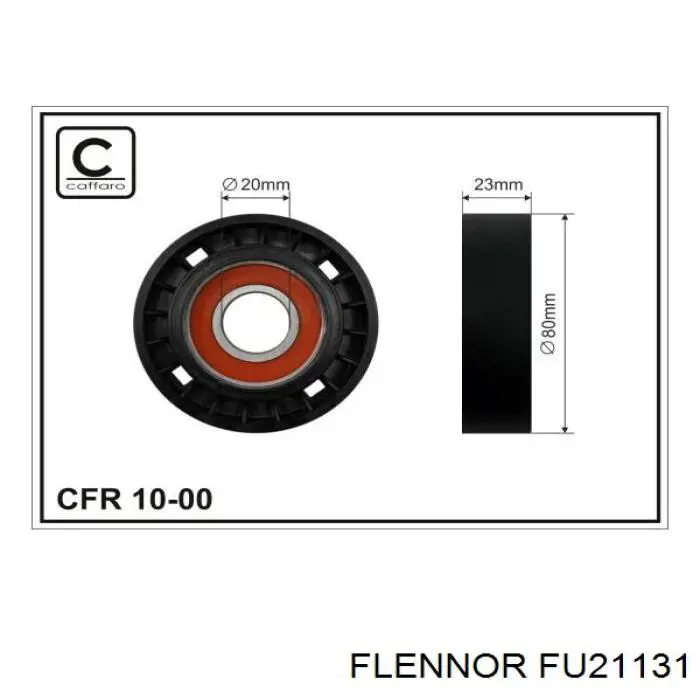 Polea inversión / guía, correa poli V FU21131 Flennor