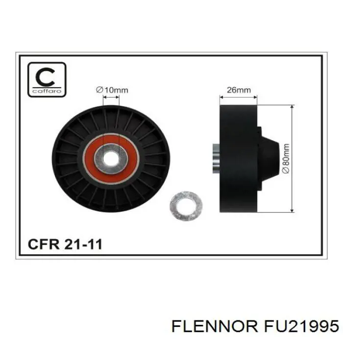 Polea inversión / guía, correa poli V FU21995 Flennor